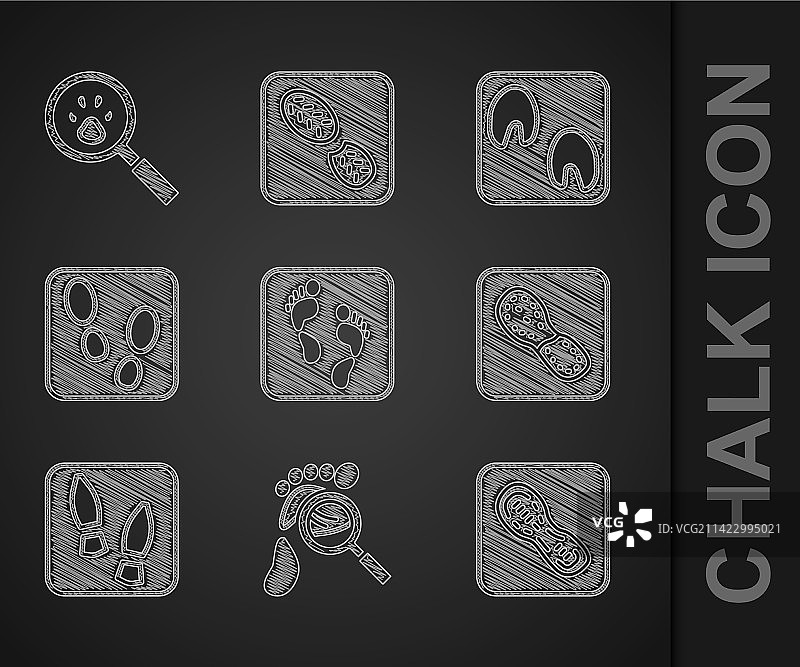 带放大镜的人类脚印图片素材