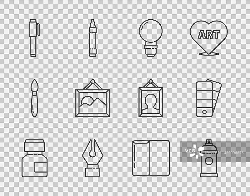 油画颜料、染料喷雾罐等组合图片素材