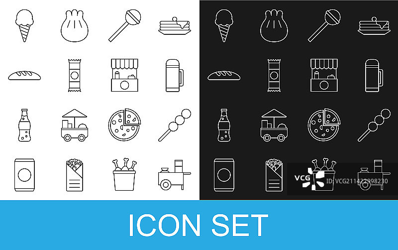 街头小吃肉丸餐车图片素材