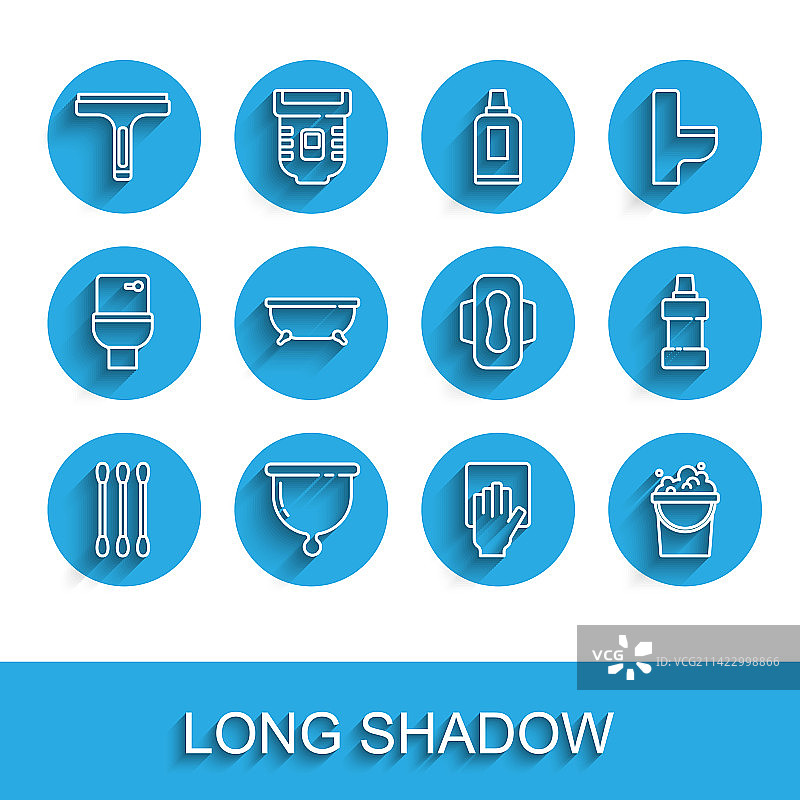 线条、棉签（耳用）和月经杯图片素材