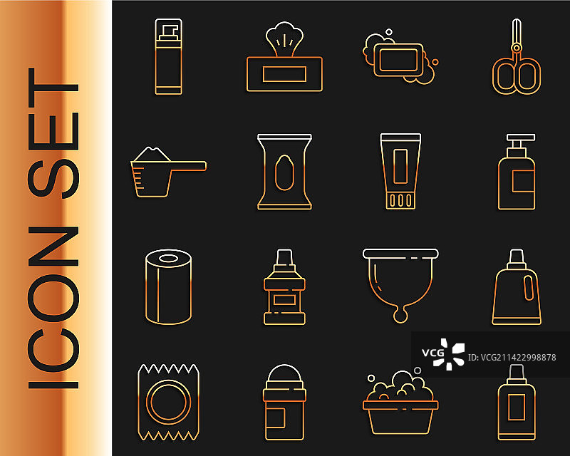 洗发水清洁剂瓶子线条图片素材