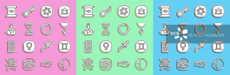 月亮、双子座、十二星座项链符号合集图片素材