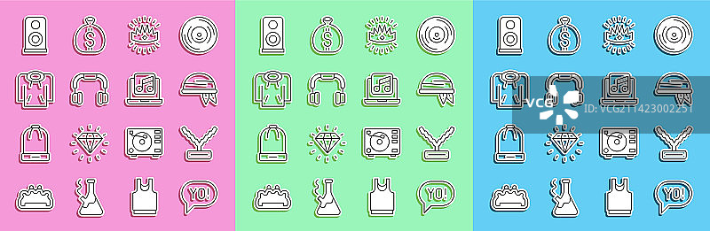 嘻哈俚语文字、说唱歌手链、头巾图片素材