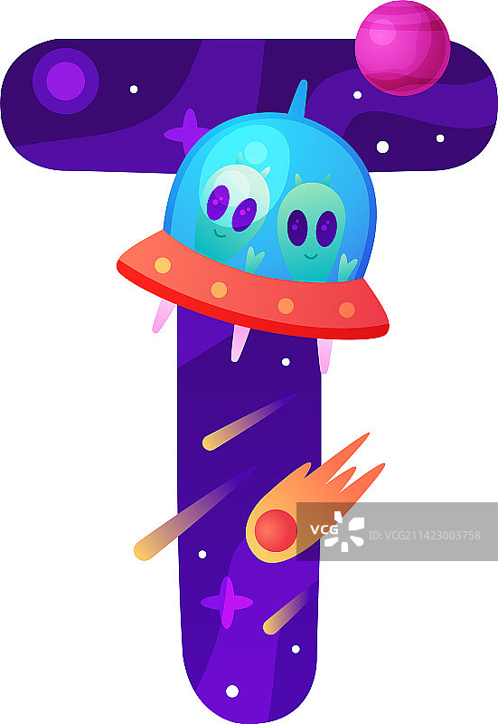 太空字母T字体和粗体大写字母图片素材