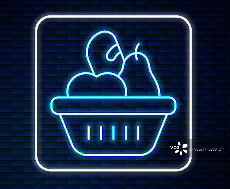 发光霓虹捐赠食品盒线条图标图片素材