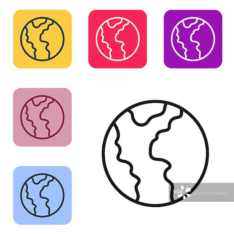 黑色线条全球经济危机图标图片素材