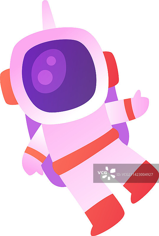 有趣的宇航员穿着太空服漂浮在外太空图片素材