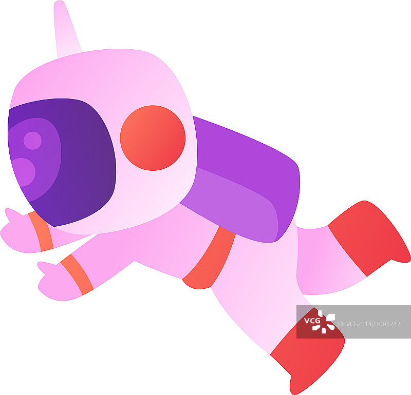 有趣的宇航员穿着太空服漂浮在外太空图片素材