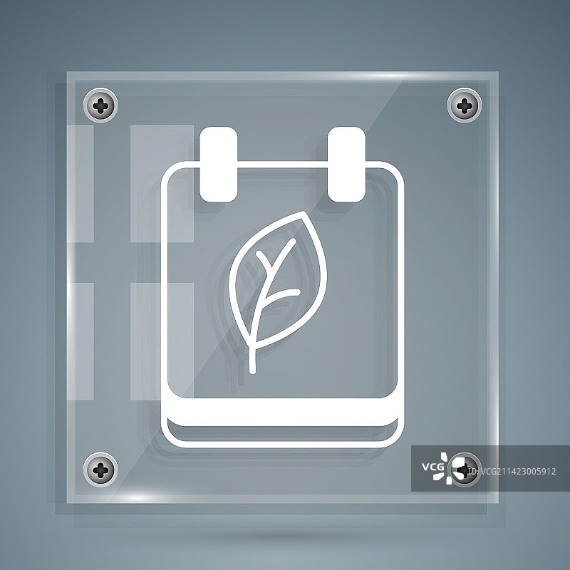 带有秋叶图标的白色日历图片素材