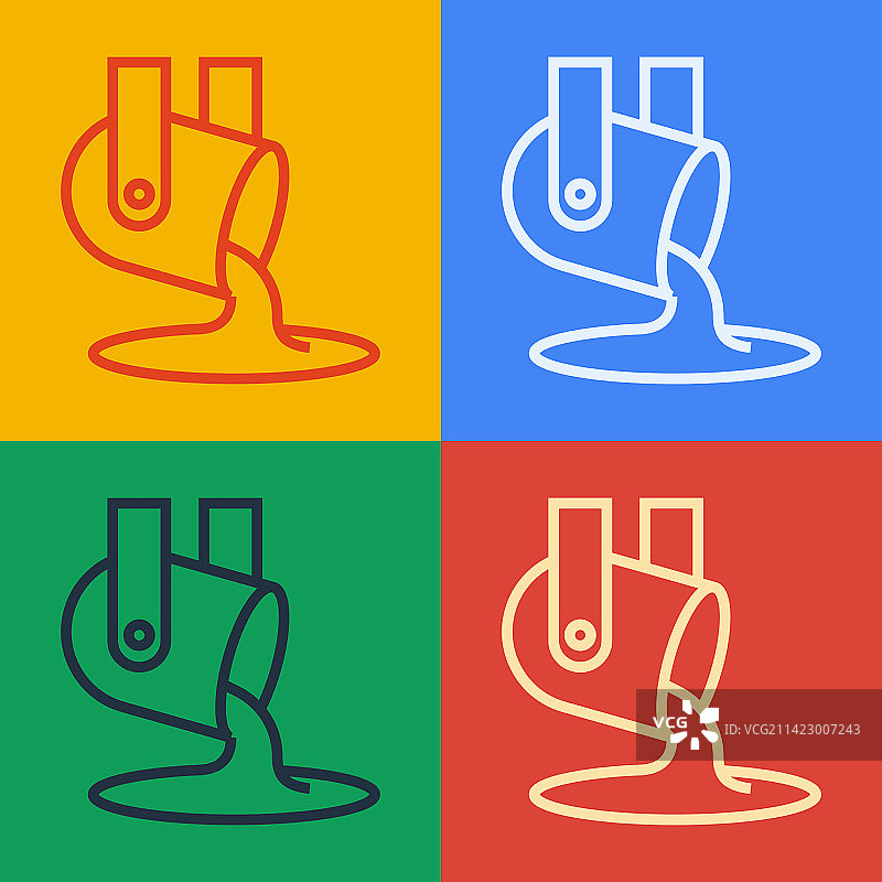 波普艺术线熔金被浇图标图片素材