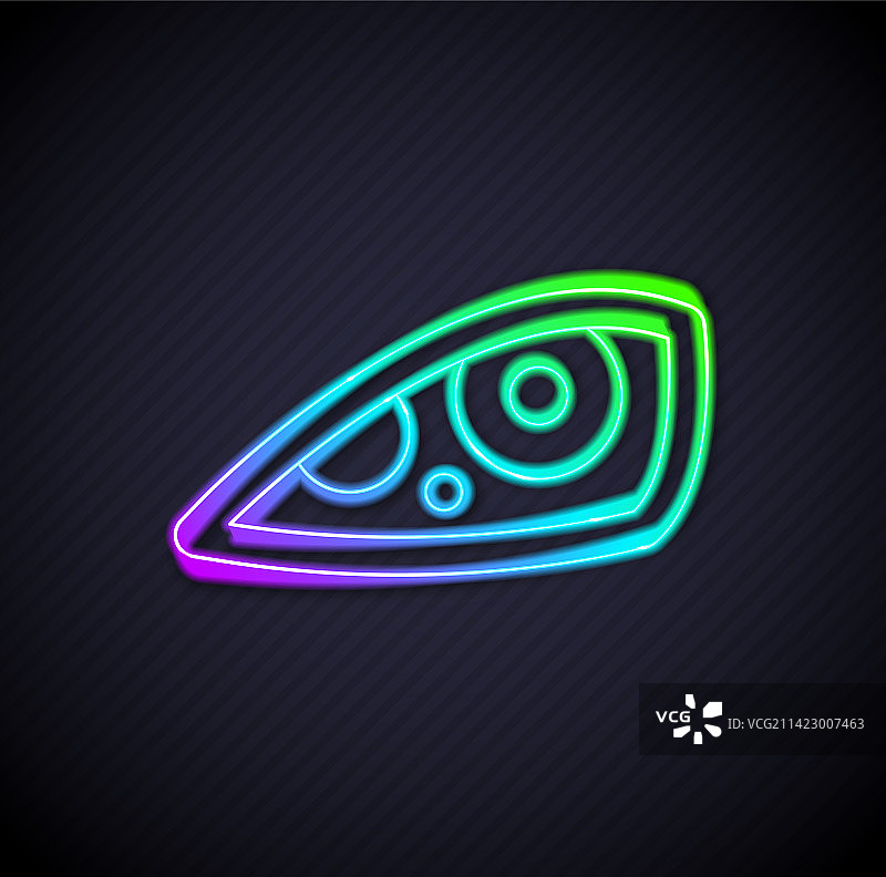 发光霓虹灯线条汽车前大灯图标图片素材