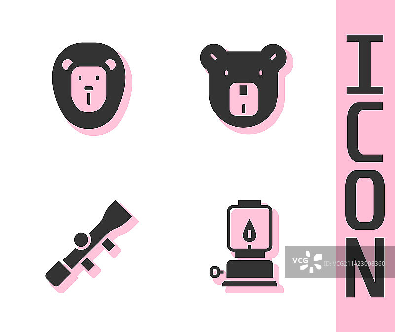 露营灯、野生狮子和狙击镜图片素材