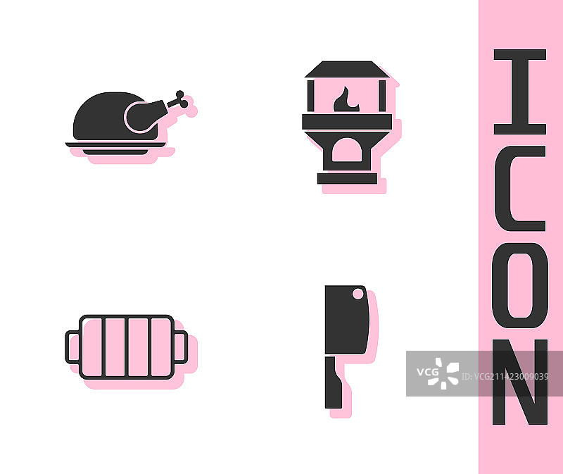 切肉器烤火鸡或鸡肉套装图片素材