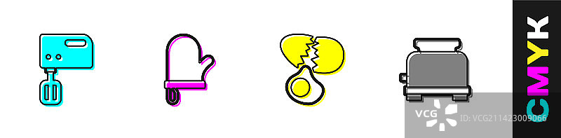 电动搅拌器烤箱手套破鸡蛋套装图片素材