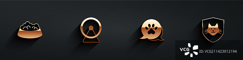 宠物食盆猫狗仓鼠轮图标集图片素材
