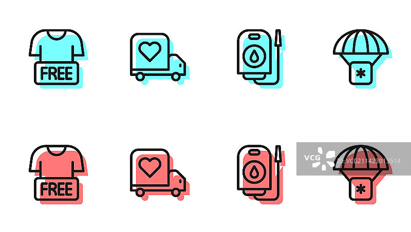 献血、服装运送卡车图片素材