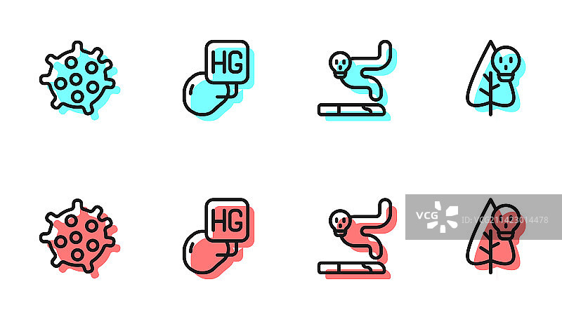 香烟、细菌、水银滴图片素材