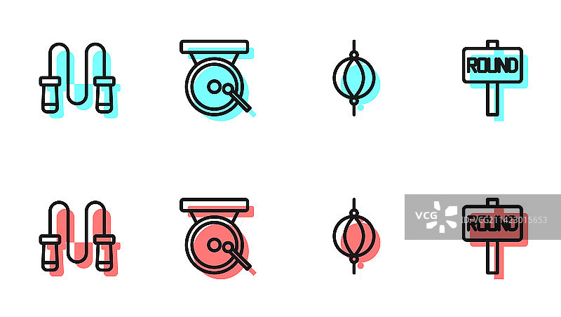 拳击沙袋跳绳拳击锣图片素材