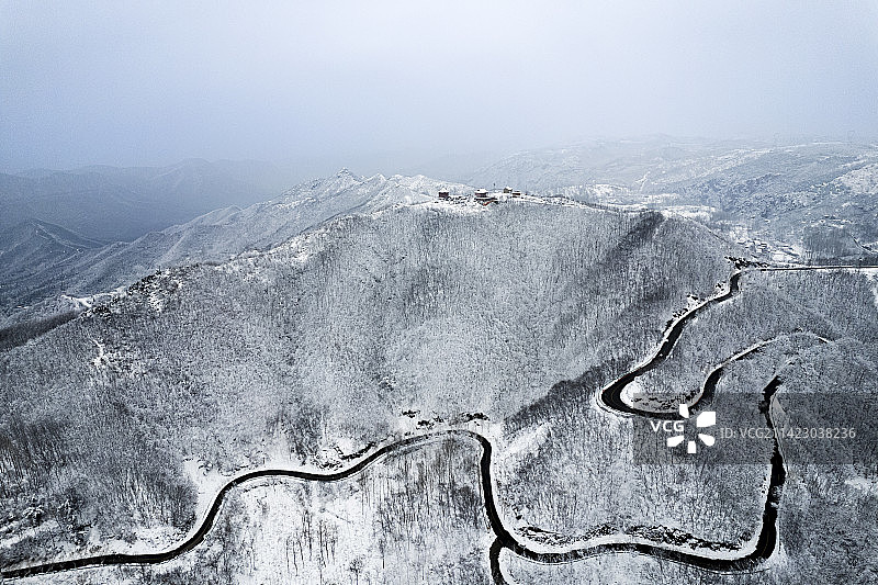 伏羲山大峡谷雪景图片素材