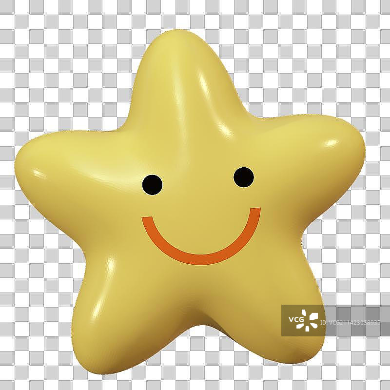立体塑胶效果微笑星星图片素材