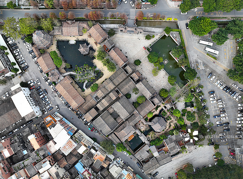 广东省广州市番禺区余荫山房航拍图片素材