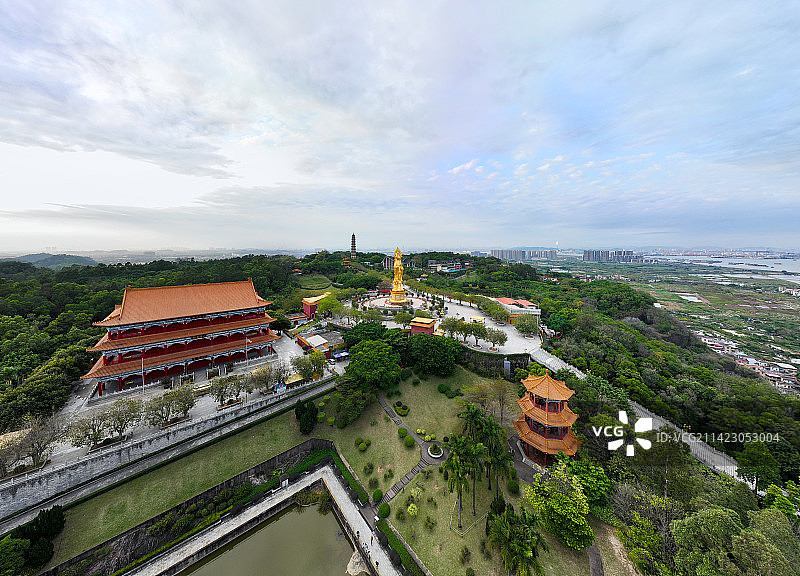 广东省广州市番禺区莲花山旅游区航拍图片素材