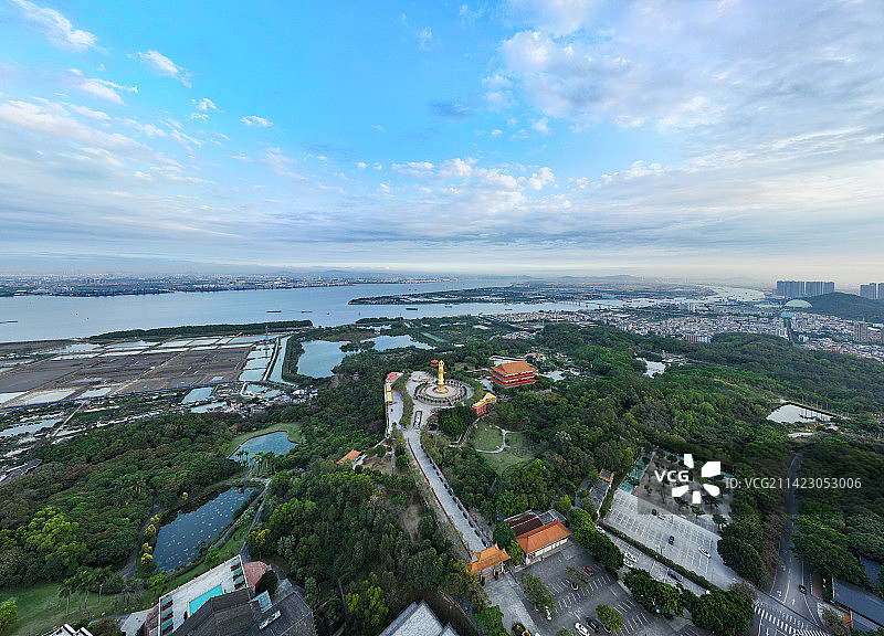 广东省广州市番禺区莲花山旅游区航拍图片素材