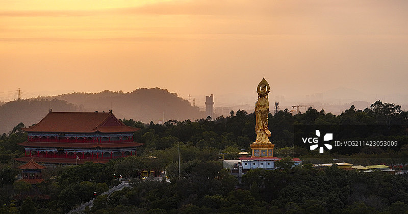 广东省广州市番禺区莲花山旅游区航拍图片素材
