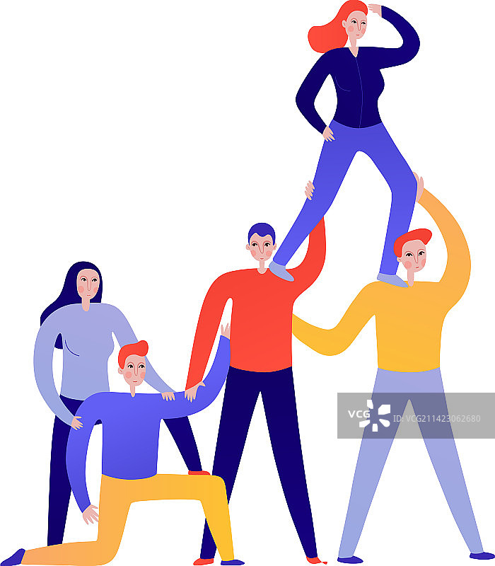 团队合作扁平概念图片素材