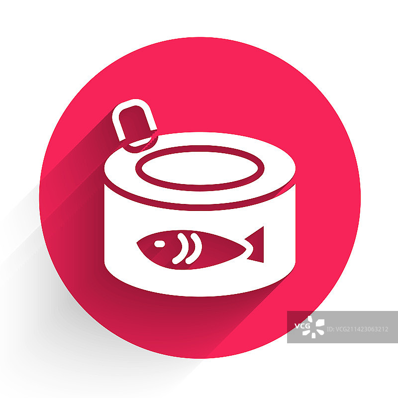 带长阴影的白色罐头鱼图标图片素材