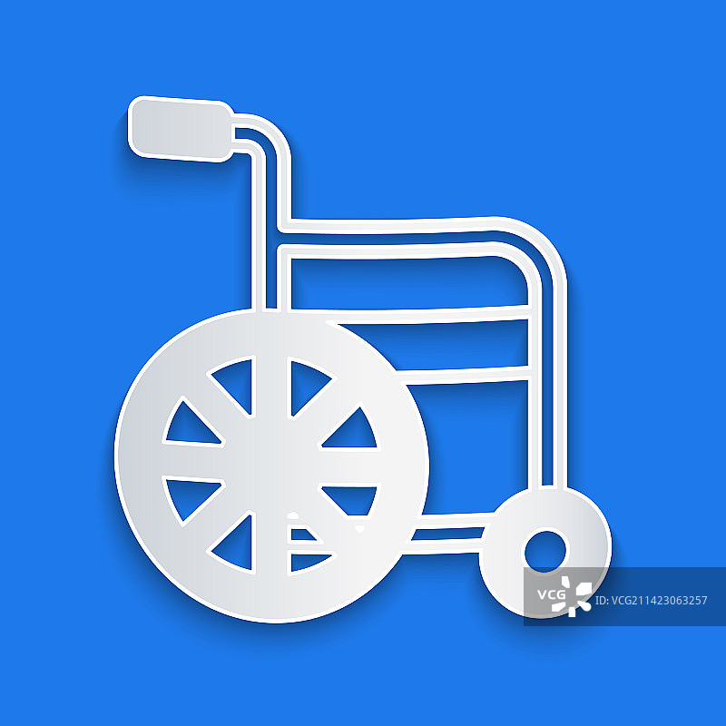 剪纸残疾人轮椅图标图片素材