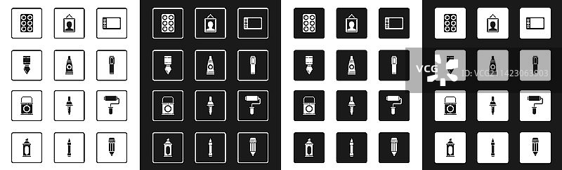 绘图板颜料管调色板套装图片素材