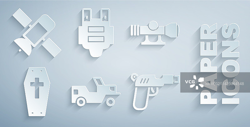 军用吉普车狙击镜棺材套装图片素材