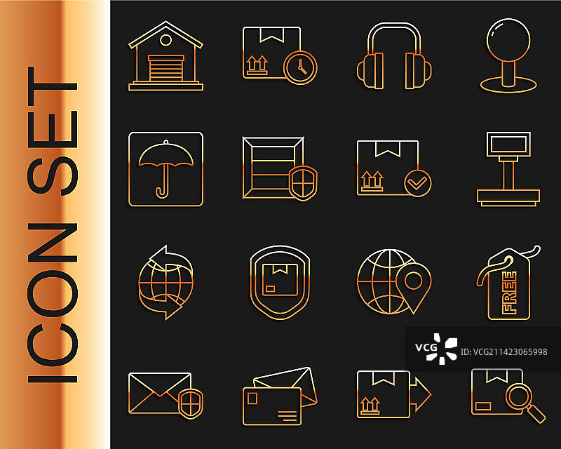 寻找食物睡袋和真实物体的线条搜索图标集图片素材