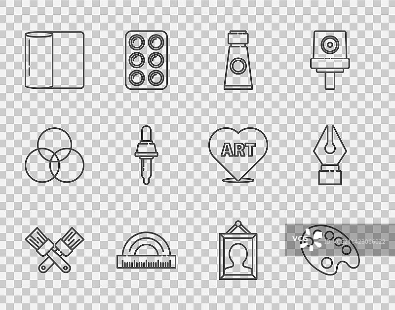 画笔、调色板与颜料图片素材