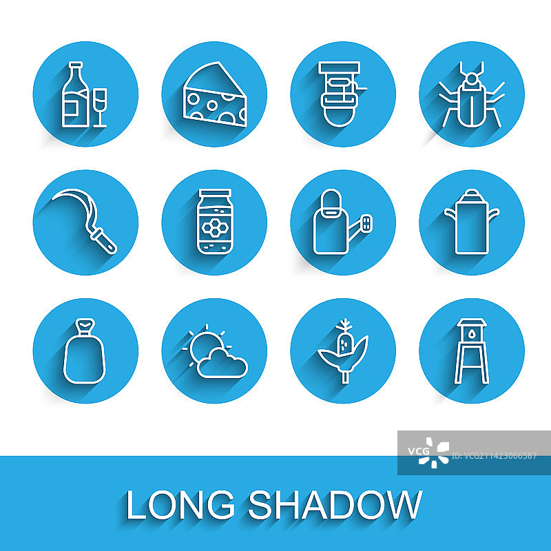 线条图案：装满的麻袋、阳光、多云天气和葡萄酒图片素材