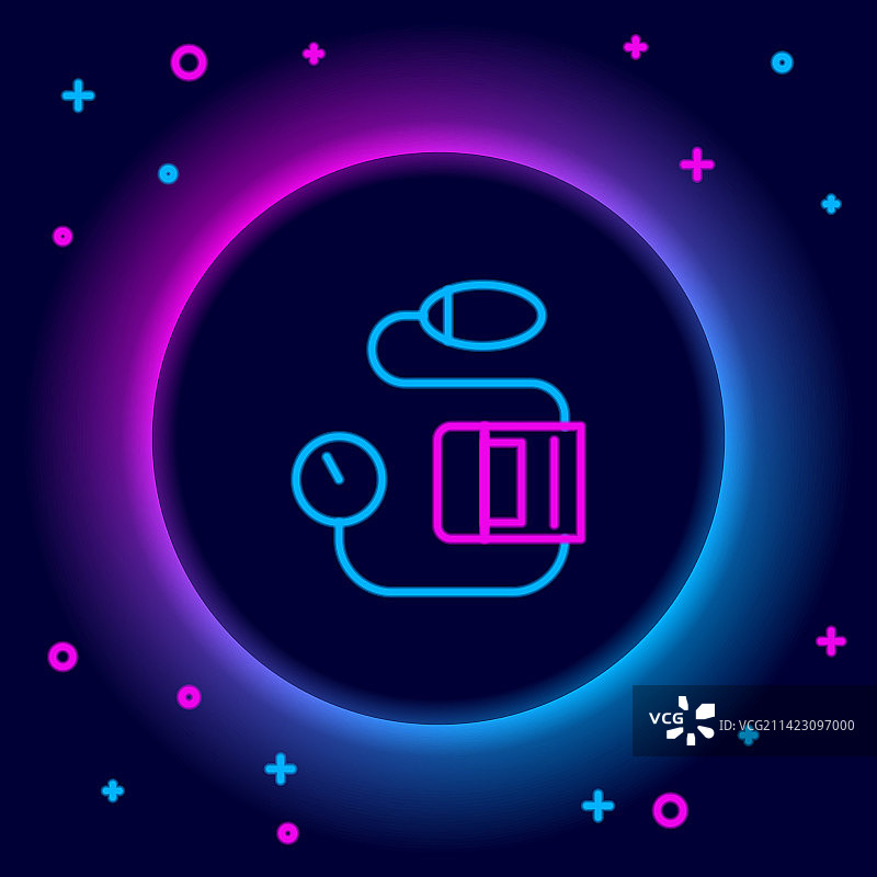 发光霓虹血压图标图片素材