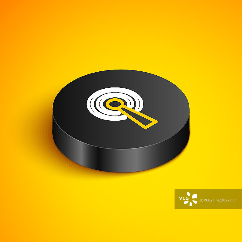 2.5D线条天线图标，黄色背景图片素材