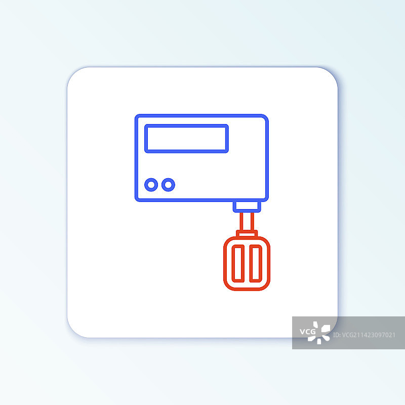 白色背景上的电动搅拌机线性图标图片素材