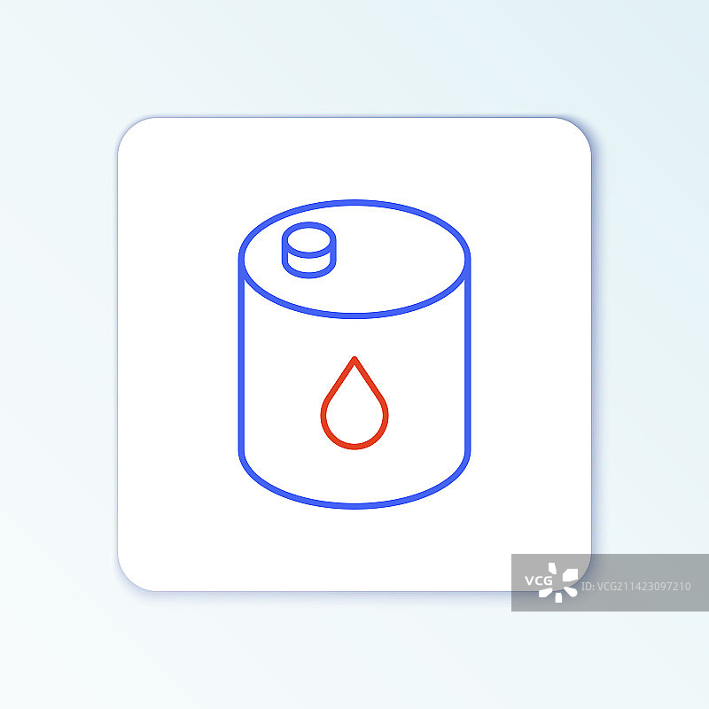 白色背景上的油桶线性图标图片素材