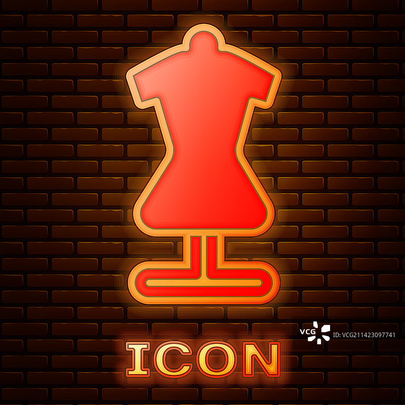 砖墙上发光的霓虹灯人体模型图标图片素材