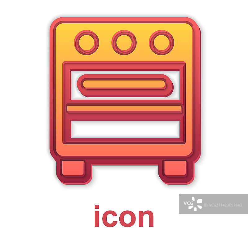 白色背景上的金色烤箱图标图片素材