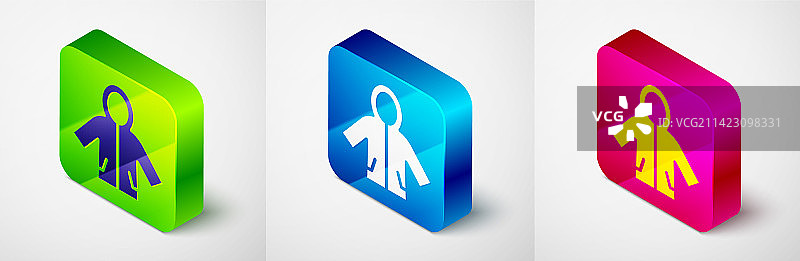 2.5D雨衣图标，灰色背景图片素材