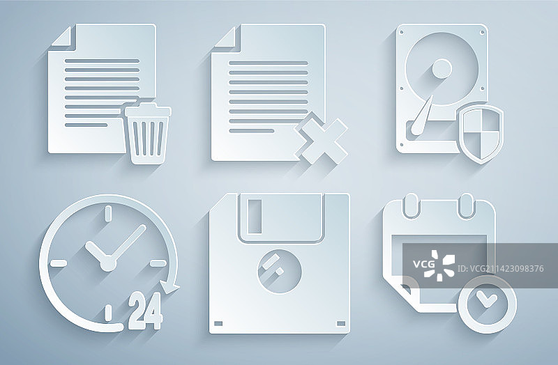 软盘、硬盘和时钟图片素材