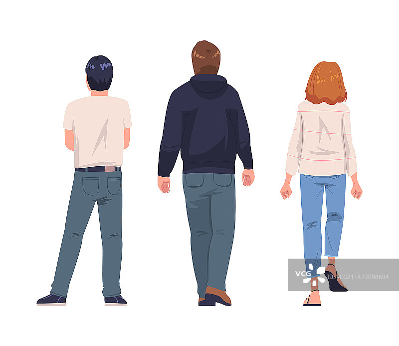 男人和女人背影站立图片素材