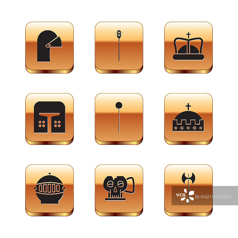 中世纪铁头盔骷髅杯图片素材