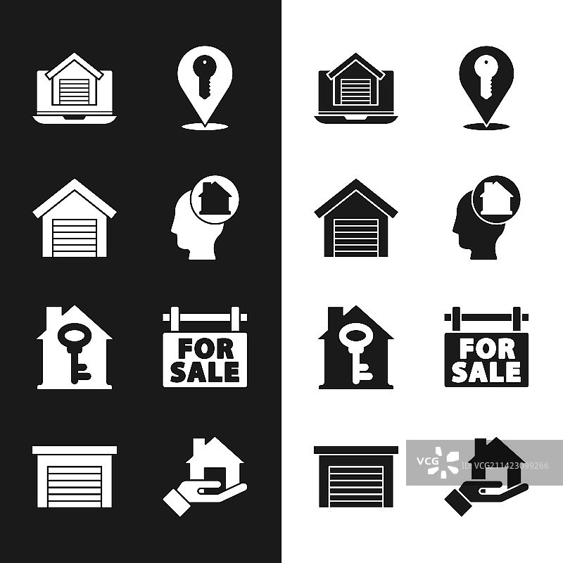 男人梦想购买带车库的房子图片素材