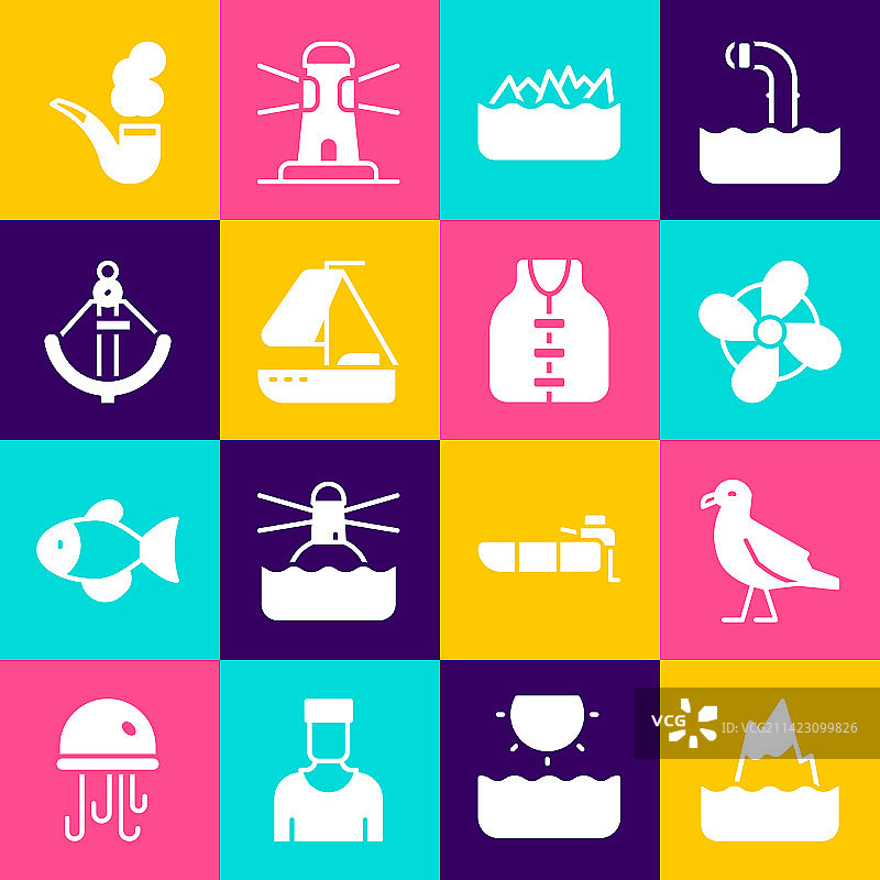 冰山海鸥船螺旋桨锋利套装图片素材