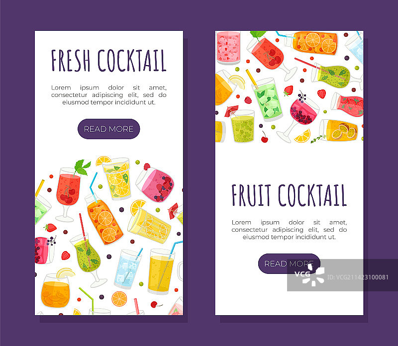 清凉多汁的新鲜水果饮品banner设计图片素材