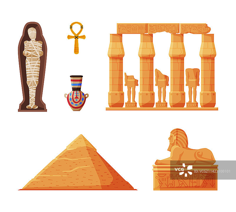 古埃及传统符号套装图片素材